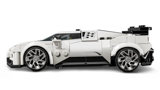 Side view of LEGO Bugatti Centodieci hypercar model