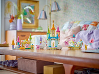 LEGO fantasy castle building set with unicorns and colorful towers