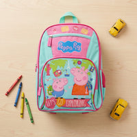 lightweight kids school backpack peppa pig travel theme bag for boys and girls