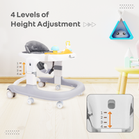Adjustable height baby walker for infants and toddlers
