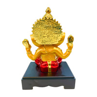 Back Side view of premium golden Lord Ganesha statue made of resin – perfect for pooja room and home decoration.