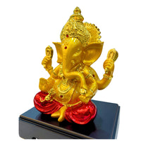 Side view of premium golden Lord Ganesha statue made of resin – perfect for pooja room and home decoration.
