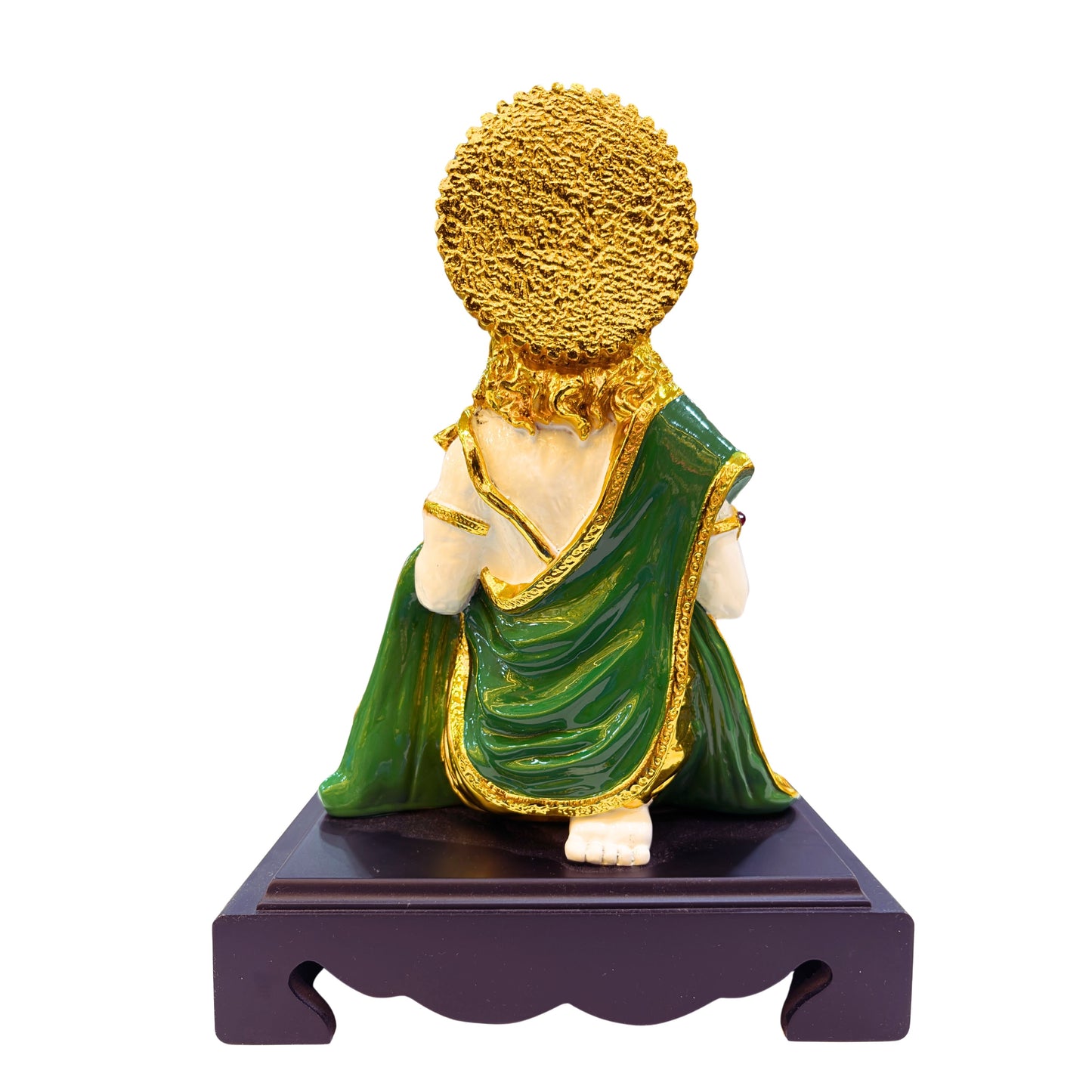 Premium golden and white Lord Hanuman resin idol – handcrafted Hindu god statue symbolizing strength, devotion, and protection for home temple décor.