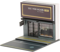 Modern café building diorama for diecast car display setups