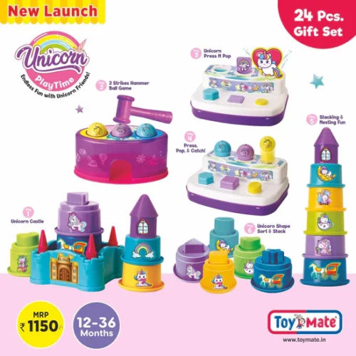 montessori toy set for 1 to 3 years baby unicorn theme