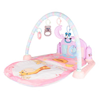 Musical Baby Play Mat with Piano Keys and Hanging Rattles