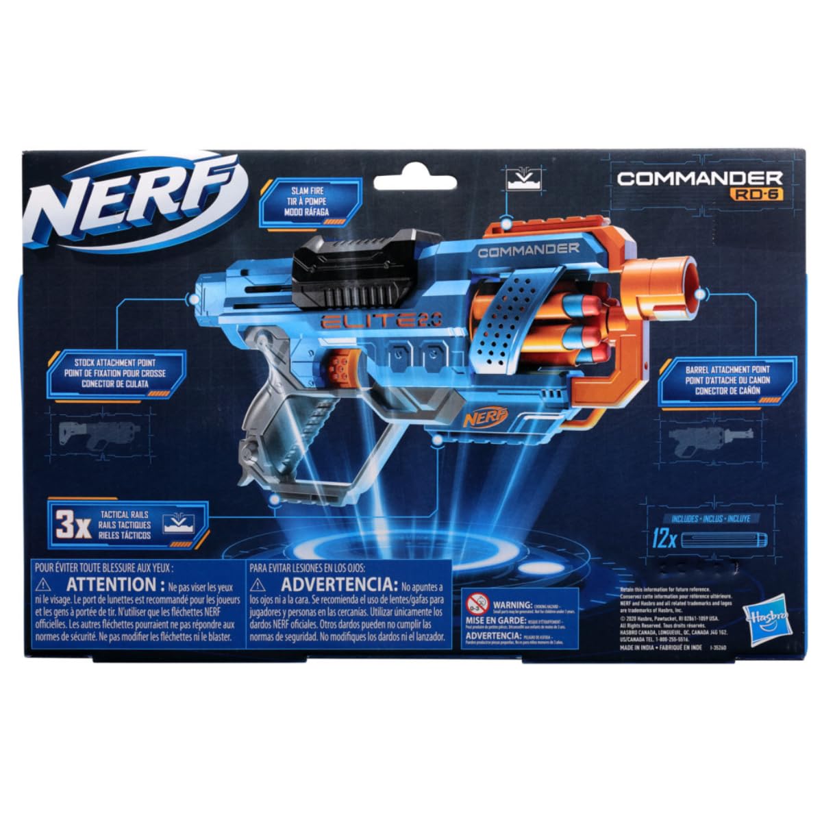12 official NERF Elite darts included with Commander RD-6 Blaster