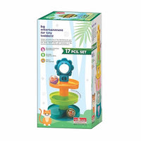 17 piece toddler safari world 3-in-1 educational gift set number eggs stacking cups spiral tower india