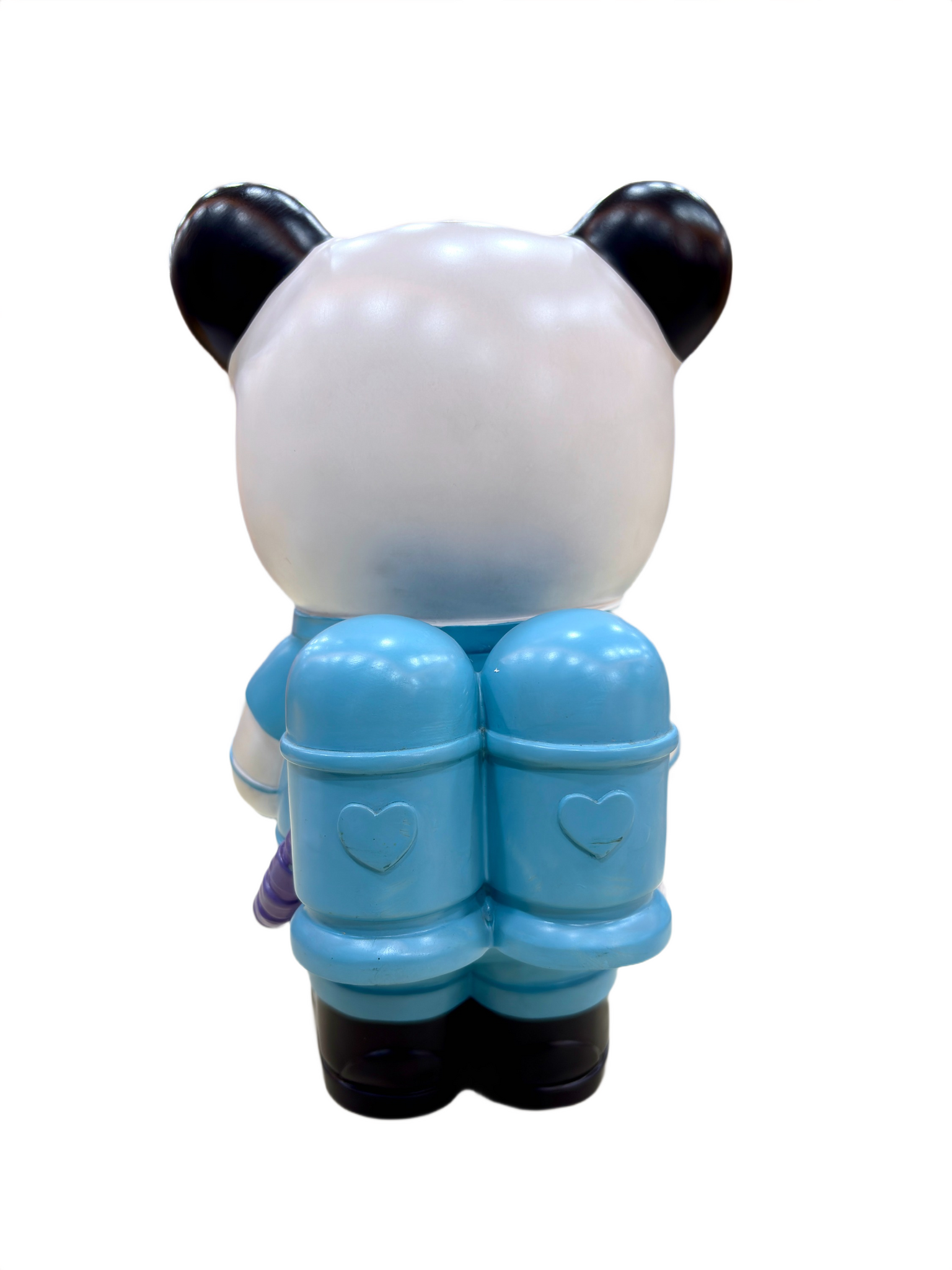 Back view of Panda Astronaut collectible figurine with detailed suit design
