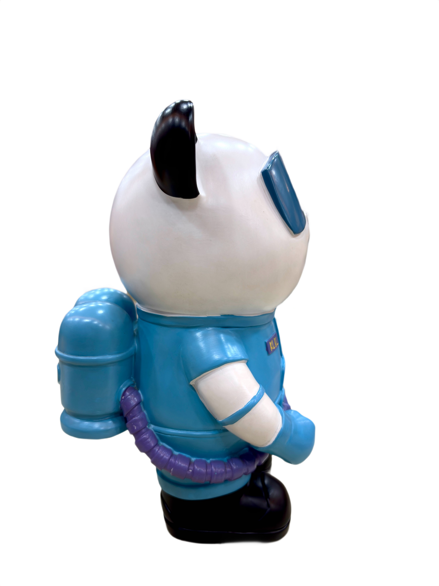 Right side view of Panda Astronaut decorative showpiece with visor
