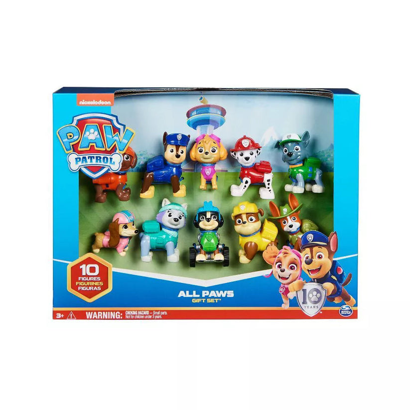 Paw Patrol All Paws Gift Set packaging with 10 collectible figures.