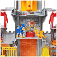 Children playing with Paw Patrol Rescue Knights Castle HQ playset.