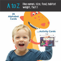 Phonics and Dinosaur Facts Flash Cards for Kids