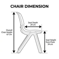 Kids Plastic Chair Blue Big (3-10 Years) – Lightweight, Durable & Stackable Study, Play & Activity Chair for Kids