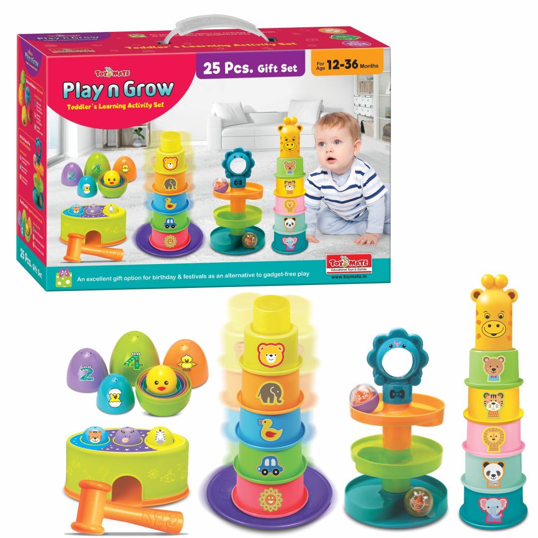 Play n Grow 25 pcs toddler educational learning activity gift set for babies 12 to 36 months