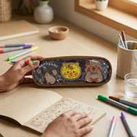 compact zipper pencil pouch for office and school use