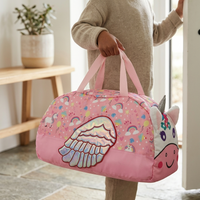 Cute unicorn overnight bag girls pink handles sleepover gift