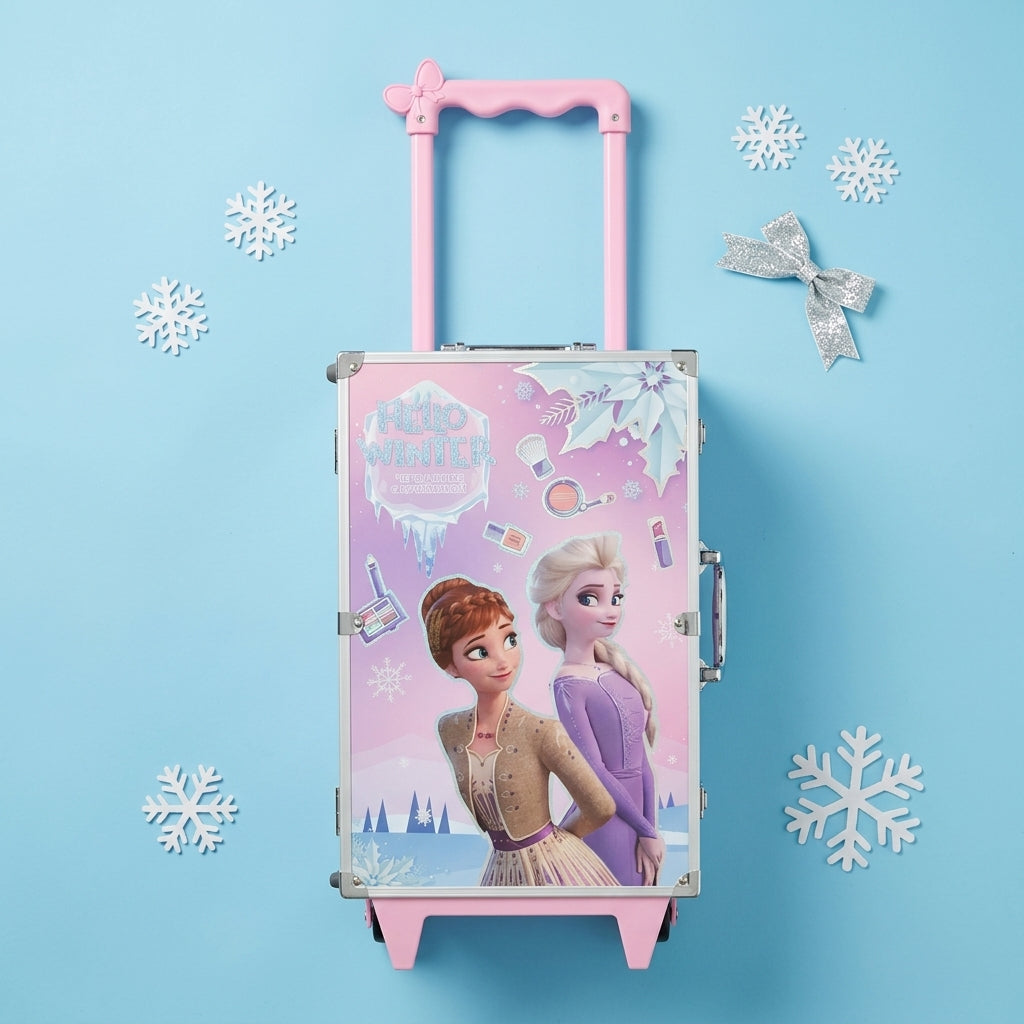 Kids' Winter Princess Makeup Luggage Set — Deluxe Trolley Beauty Case