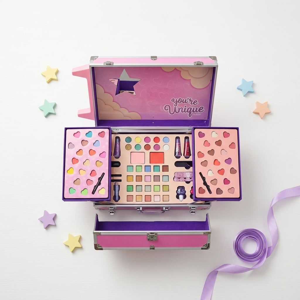 Kids' Unicorn Makeup Luggage Set — Deluxe Trolley Beauty Case
