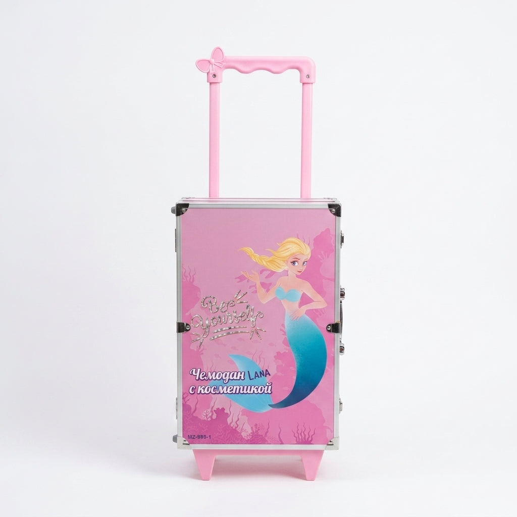 Kids' Mermaid Makeup Luggage Set — Deluxe Trolley Beauty Case