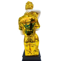 Back view of handcrafted golden couple idol – premium resin art décor with smooth gold finish.