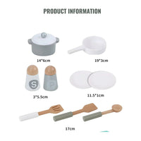 Pretend play wooden kitchen toy set for children with stove and sink