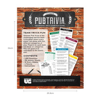 Pub trivia board game for teams – family and friends quiz night