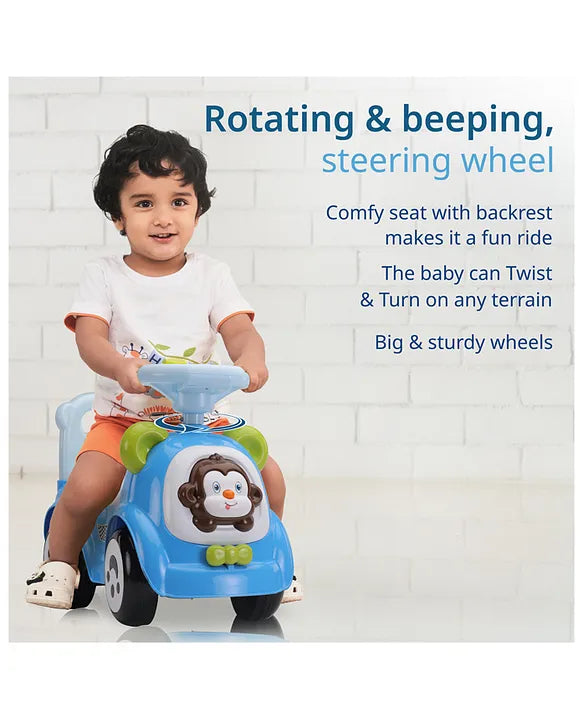 Ride-on push car for kids up to 25kg with comfortable seat.