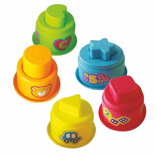 ToyMate Stacking Shapes Edu Cups — size sequencing shape recognition and colour learning toy