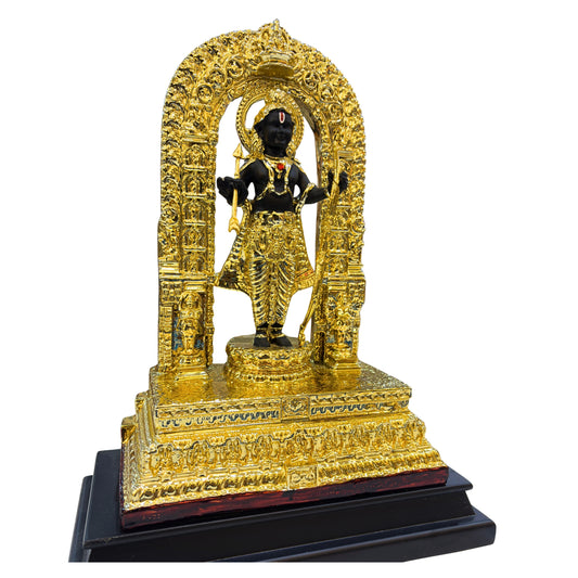 Divine Lord Ram Statue Standing Under Golden Arch – Symbol of Strength, Faith, and Prosperity