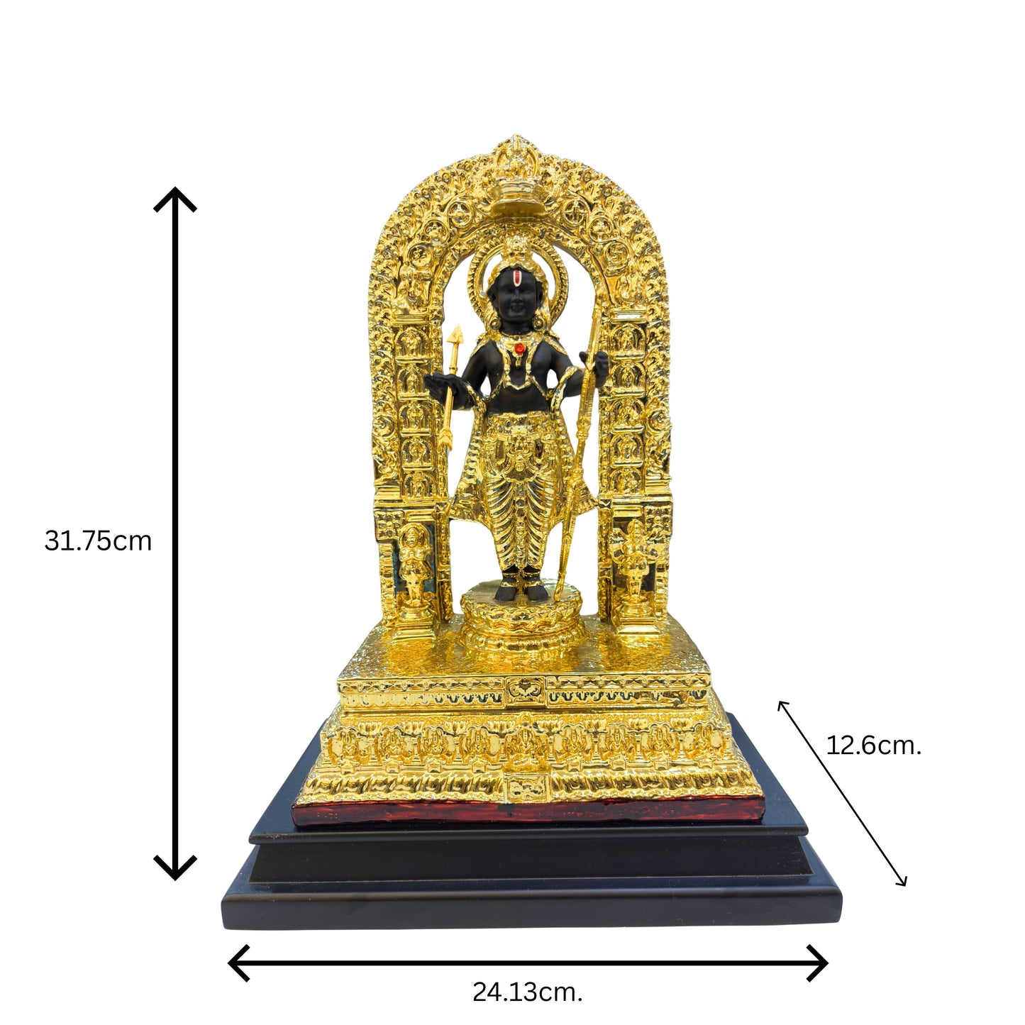 Gold Finish Lord Ram Idol – Resin Statue for Temple & Home Décor