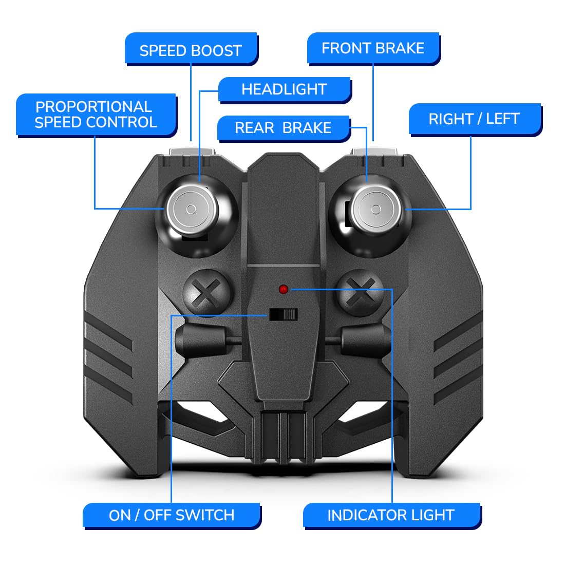 RC drift car with LED headlights and smoke exhaust effect