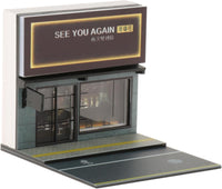 Realistic 1:64 scale street building miniature with glass storefront