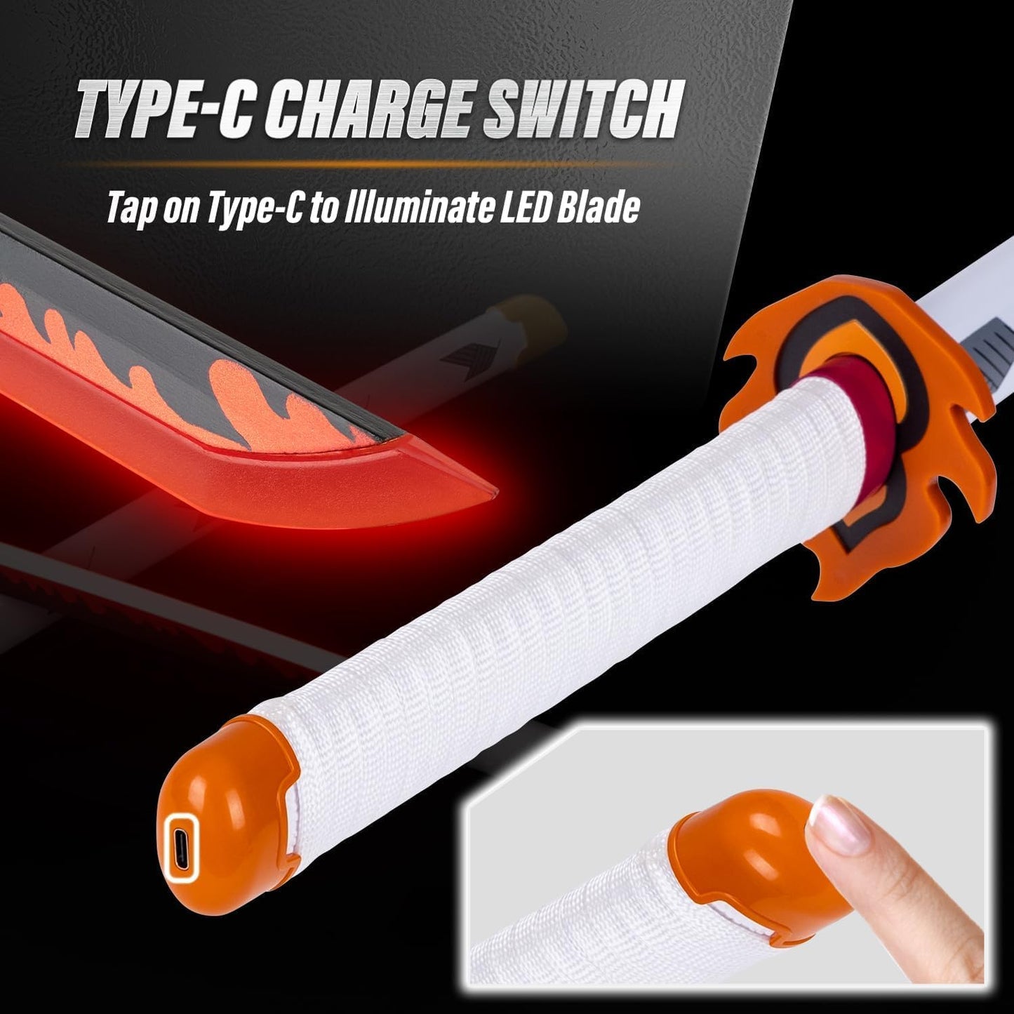 Rengoku LED Katana for anime cosplay and collectors