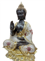 Gautam Buddha Statue for Home Decor – 15.5 Inch Handcrafted Resin Idol with Golden Detailing for Peace & Prosperity