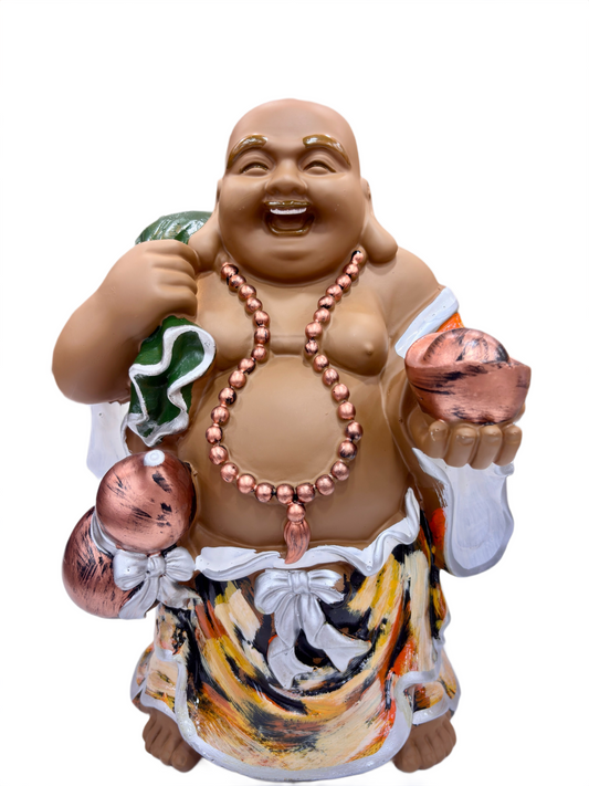 Laughing Buddha Resin Statue – 11 Inch Handcrafted Decor Idol for Positivity, Wealth & Happiness