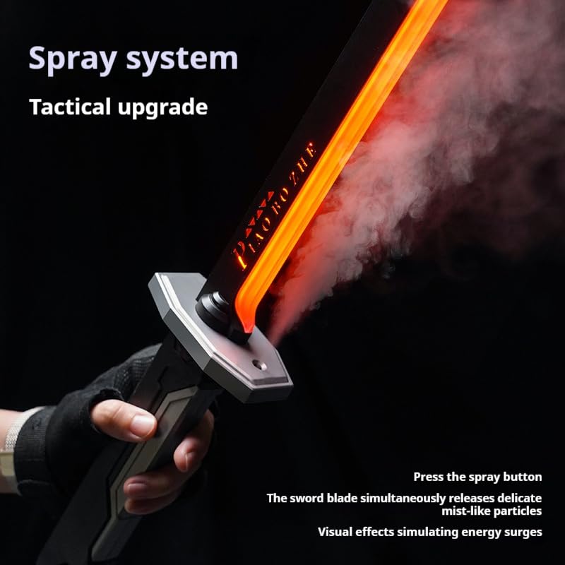 RGB LED lightsaber sword with multicolor lighting and smoke mist effect