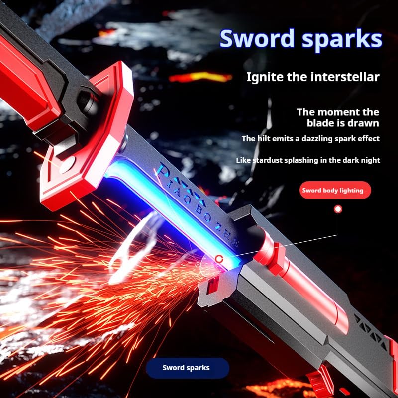 
RGB LED lightsaber sword toy showing full 80cm length and handle dimensions