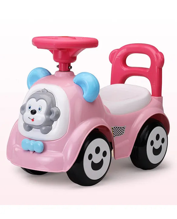 Ride-On Push Car for Kids with Music & Horn – Pink