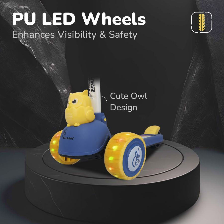 Blue and yellow Road Runner Ryder scooter for boys and girls