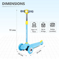 Road Runner Junior Scooter for Kids – 3-Level Height Adjustable, Anti-Slip Deck, Safe Toddler Ride-On