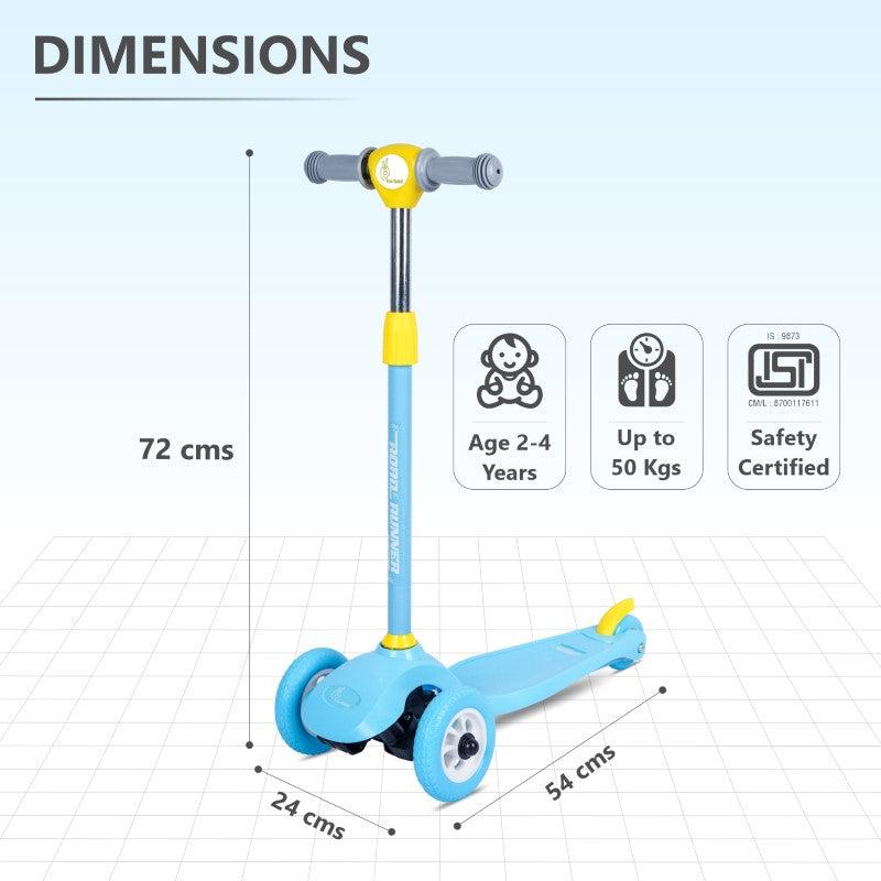 Road Runner Junior Scooter for Kids – 3-Level Height Adjustable, Anti-Slip Deck, Safe Toddler Ride-On