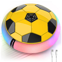 Safe hover soccer ball with soft bumper for indoor home play