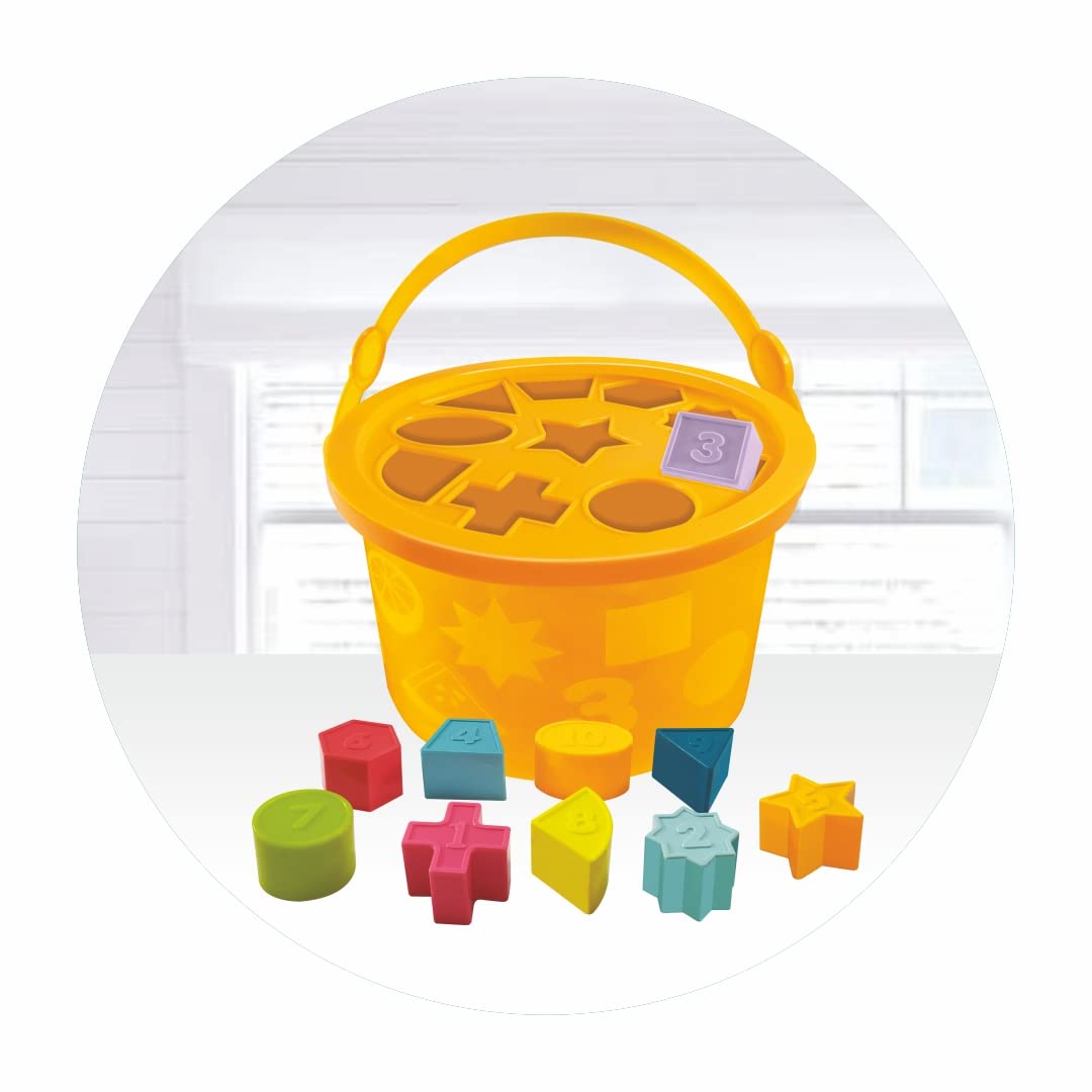Safe non-toxic shape sorter basket toy for babies 12 to 36 months with round edges