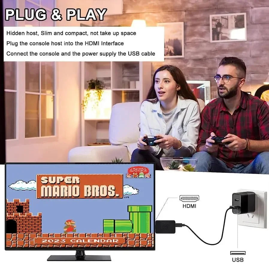 Portable 8-Bit TV Game Console Plug & Play for Family Fun