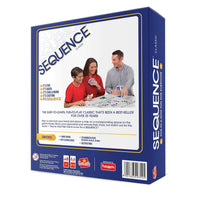 Sequence board game with cards and chips in play