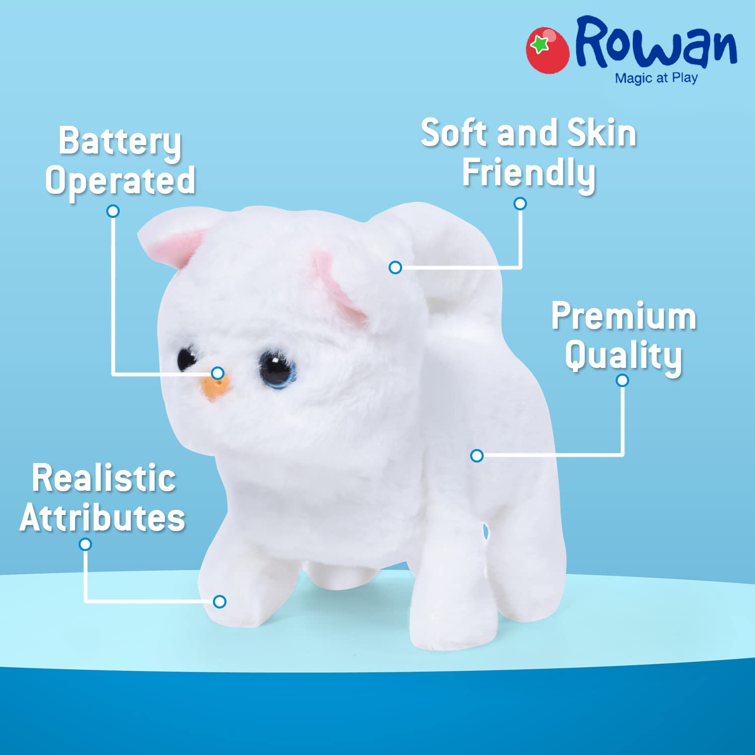 Soft skin-friendly walking cat stuffed toy