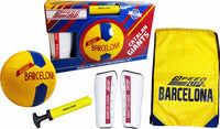 Speed Up Barcelona Champions Football Set with ball, pump, bag, and shin guards