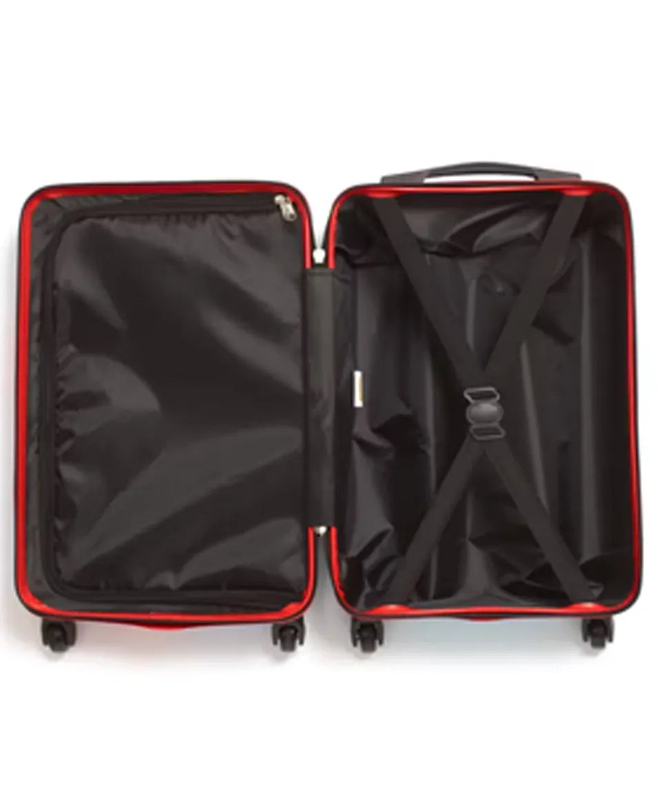 inside compartment of spiderman kids trolley bag for travel and school