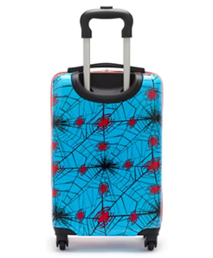 back view of spiderman kids trolley bag abs hard shell waterproof suitcase.